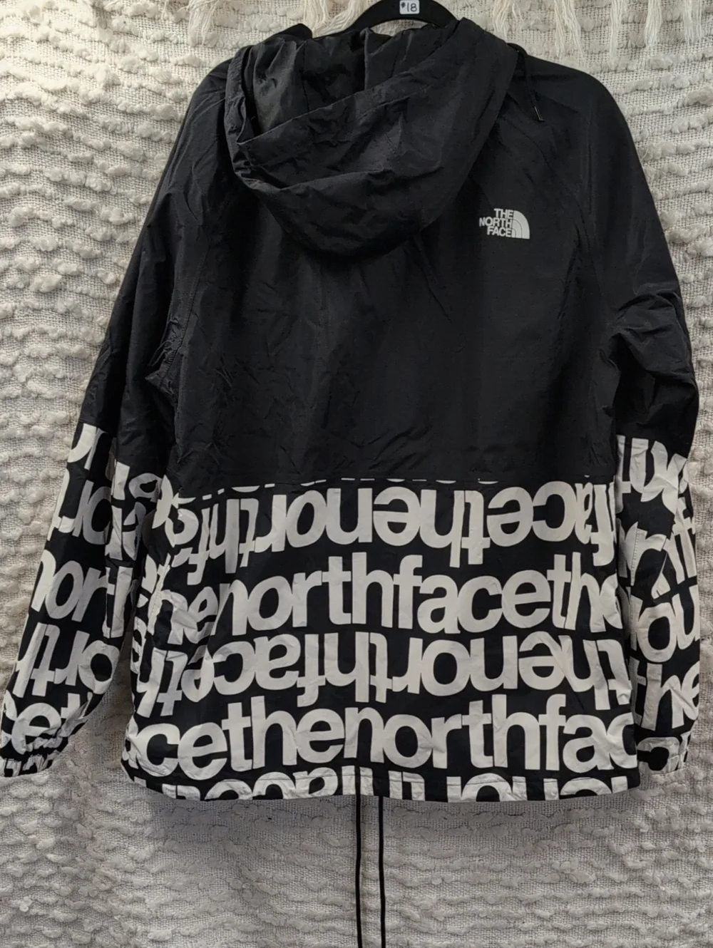 The North Face Men's Antora Black Logo Graphic Windbreaker Rain Jacket XL Used
